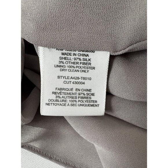 Joie Silk Gray Silver Metallic Dot Cami L Peplum Romantic Minimalist Chic - Picture 11 of 12